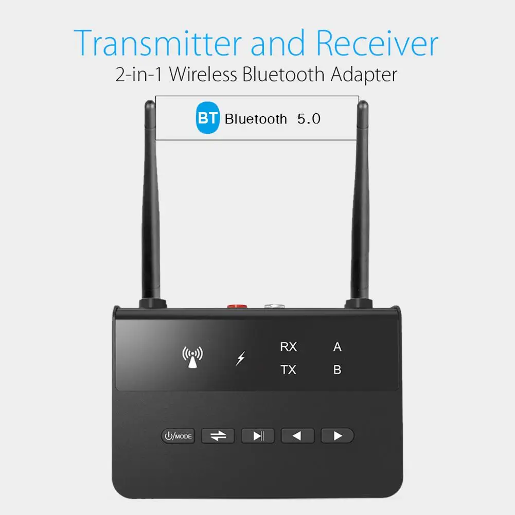 

80M Long Range Bluetooth 5.0 Transmitter Receiver 2 in 1 Music Audio Adapter RCA AUX 3.5mm for Household Computer Accessories