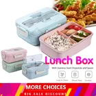 Eco-friendly пшеничной соломы коробка для завтрака сумка для хранения Еда контейнер Портативный Водонепроницаемый Материал от боли в спине посуда Ланч-бокс сумка