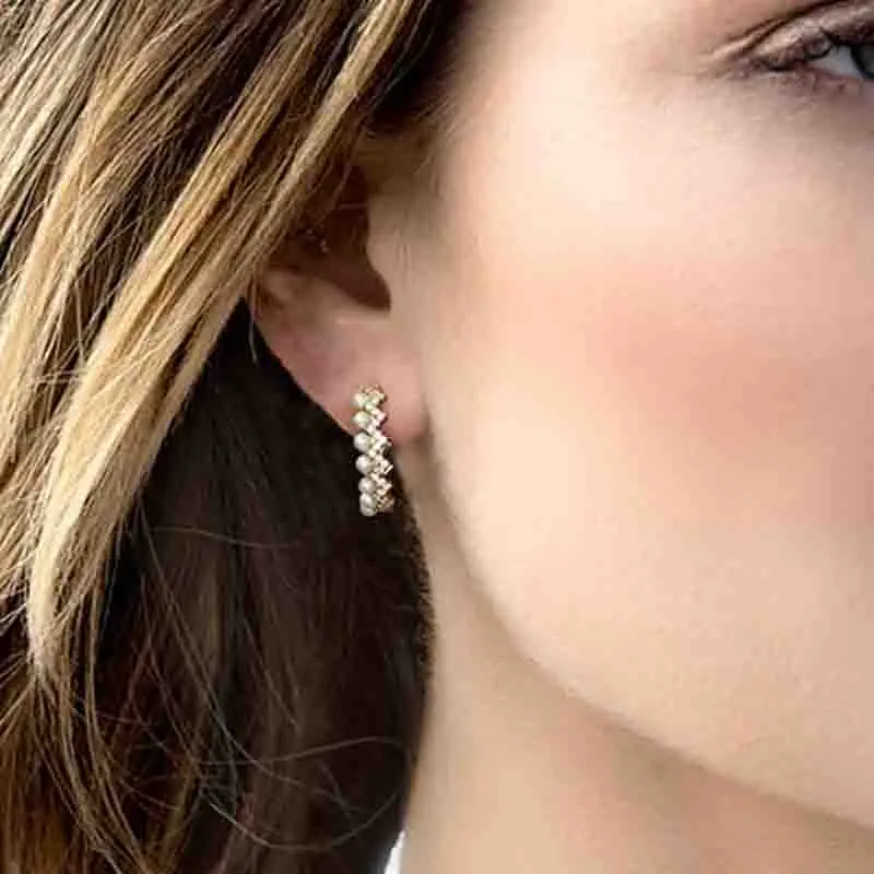 Женские серьги-кольца Pandoo роскошные серьги из стерлингового серебра с жемчугом