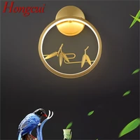 hongcui copper led indoor wall lamps modern luxury design sconce light for home living room corridor
