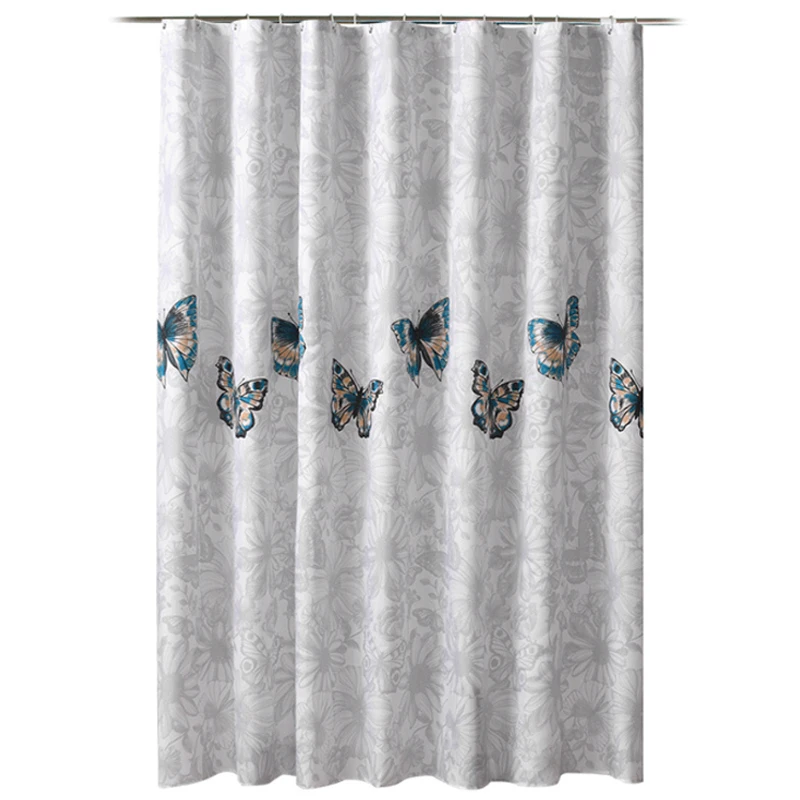 Современная занавеска для душа в скандинавском стиле с 3D принтом бабочки #19