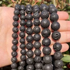 Бусины круглые с натуральным камнем 15 ', 4681012 мм, круглые бусины с вулканическая лава камнем для подвесок сделай сам, для ювелирных изделий и аксессуаров