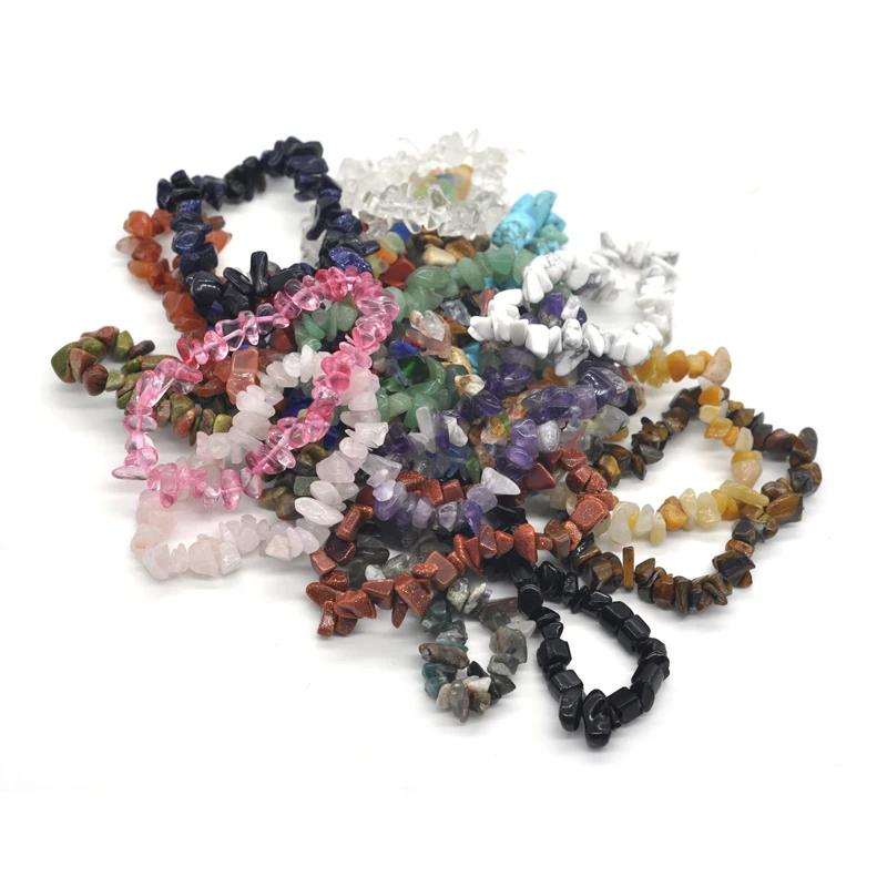 Браслет из натурального необработанного камня с кристаллами 5 8 мм|Браслеты