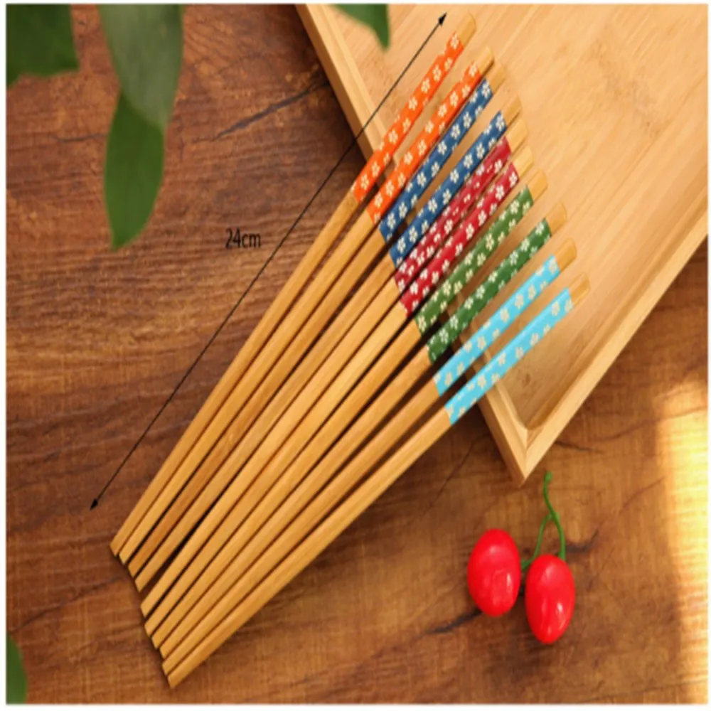 1 пара ручной работы из натурального бамбука деревянные палочки для еды здоровые