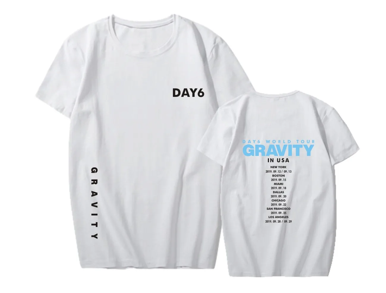 

DAY6 World Concert GRAVITY The Same Short Sleeve T-shirt Men/Women Summer Korean O-neck Short Sleeve White Tops Female Clothing