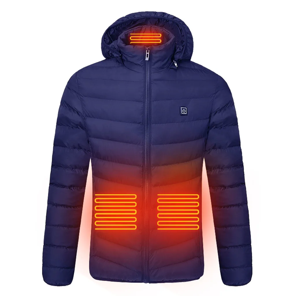 

Newly designed men's smart USB belly neck four electric heating warm cotton clothing 2021 novelty men's hat jacket to keep warm