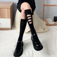 solid velvet stockings women asymmetry high knee socks woman jk lolita thin socks leg female black dress calcetines mujer