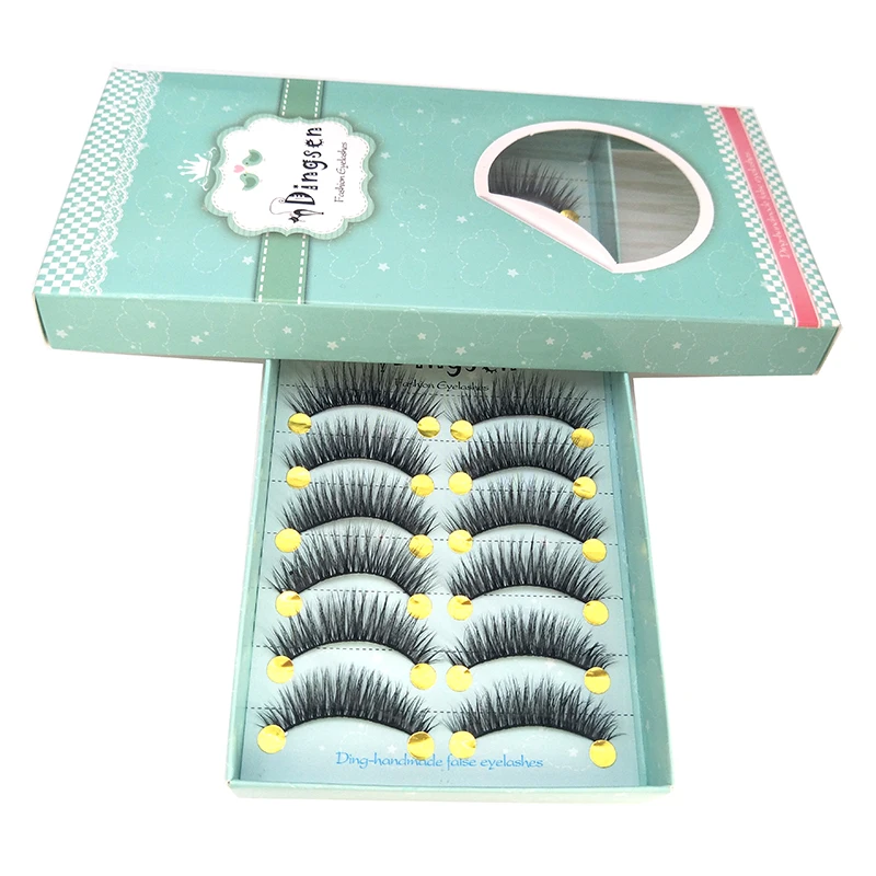 DINGSEN 10 Pairs 3D Soft Faux Mink Hair False Eyelashes Natural Messy Eyelash Crisscross Wispy Fluffy Lashes Extension | Красота и