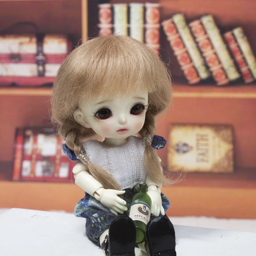 5 only wig Кукла парик для 1/8 Bjd JD волос мохер материал парик для ob11 кукла набор париков мульти-цветная кукла аксессуары - Цвет: 5 only wig