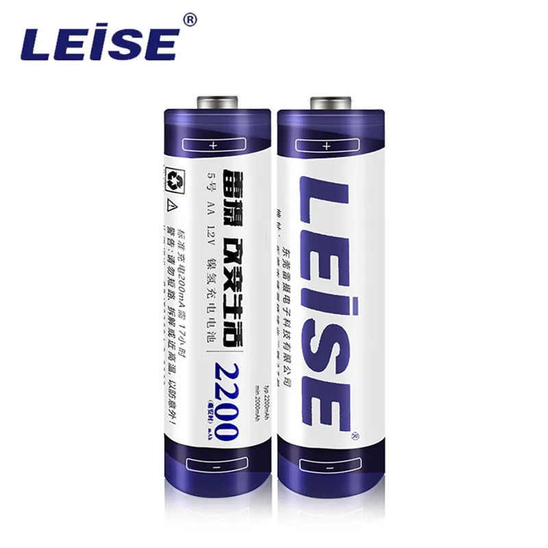 Leise 2200mah AA Аккумуляторная Батарея NIMH 2A 14500 1.2В батареи с чехлом для пульта