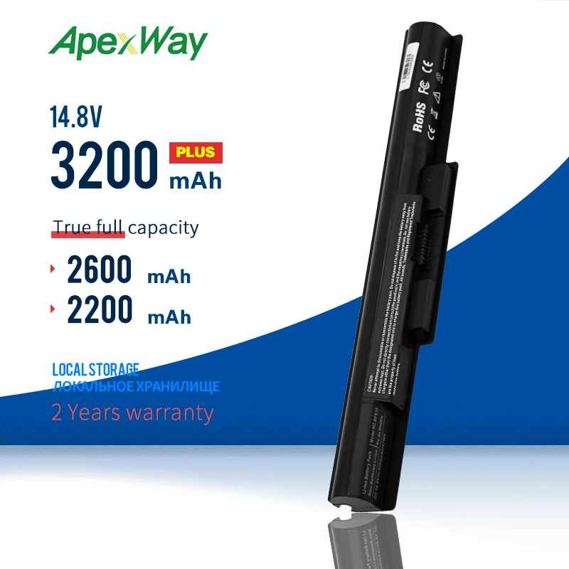 

Apexway 14.8V 3200MAH VGP-BPS35A Battery For SONY Vaio Fit 14E 15E SVF1521A2E SVF15217SC SVF14215SC SVF15218SC BPS35 BPS35A