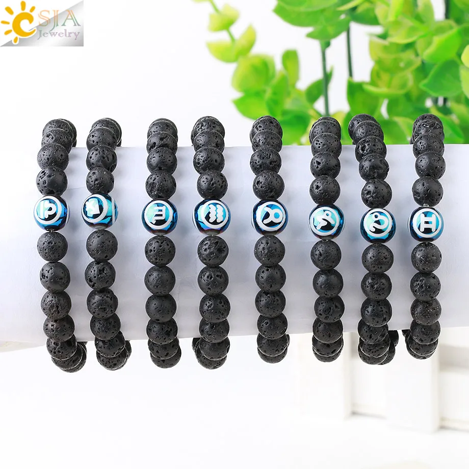 CSJA Healing натуральный вулканический камень браслет из бисера Homme браслеты 12