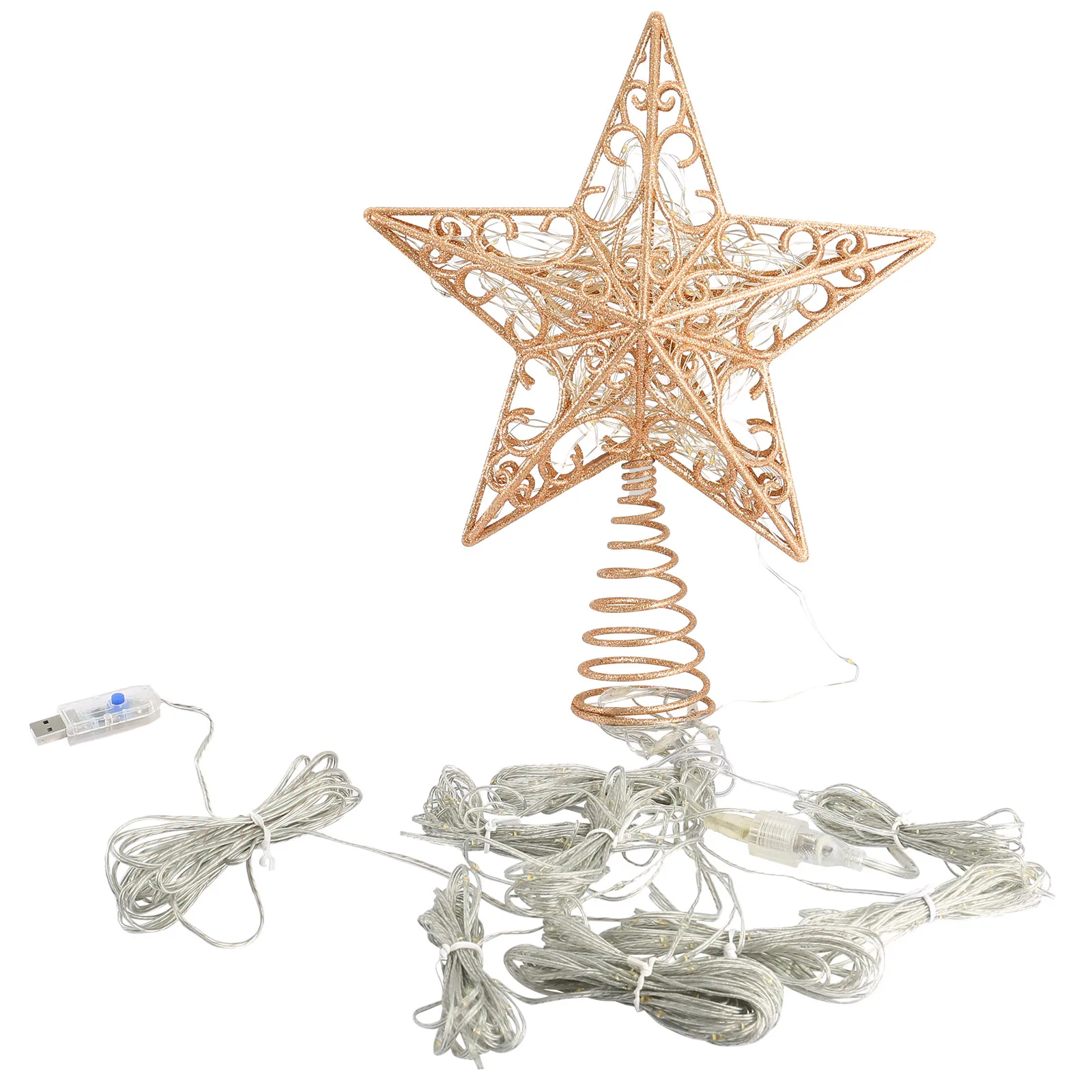 

Christmas Tree Topper Christmas Tree Star Topper 3D Hollow Glitter Light DTT88
