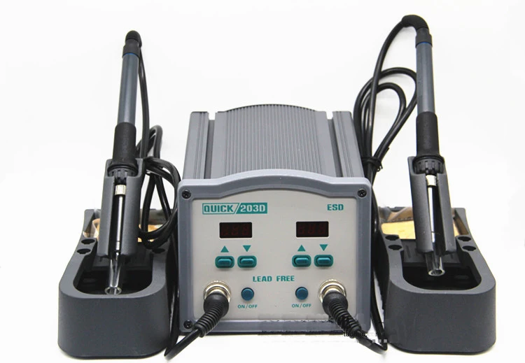 

QUICK 203D High-Frequency Double Station Soldering Rework Station Welding Machine Lead-Free Soldering Iron Soldering Station