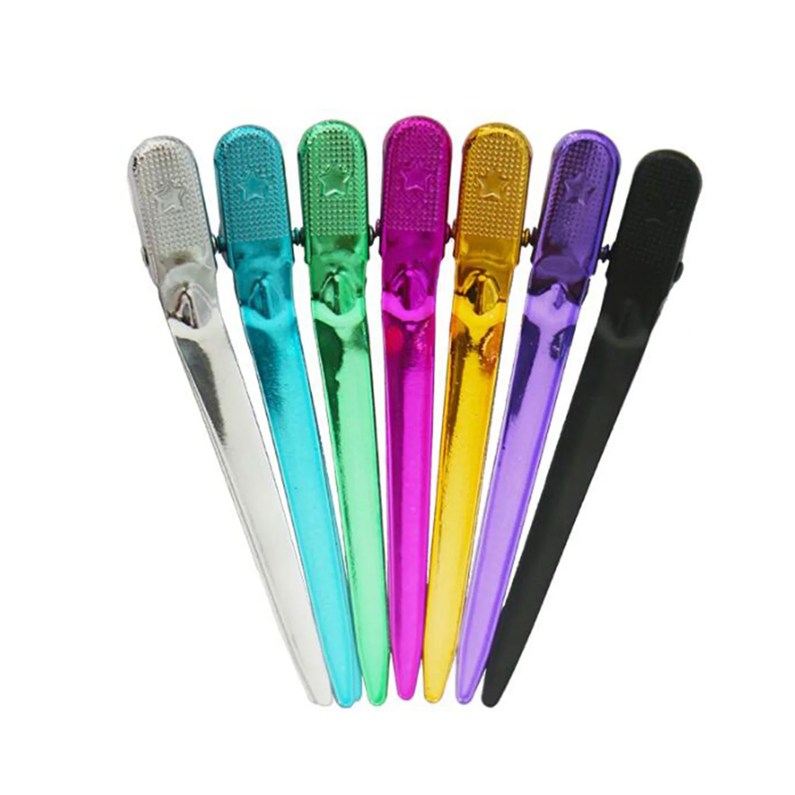 

12Pcs Stainless Steel Positioning Clip Hairdressing Use Hair Clip Hair Salon Color Plating Clip Partition Hair Root Fluffy Clip