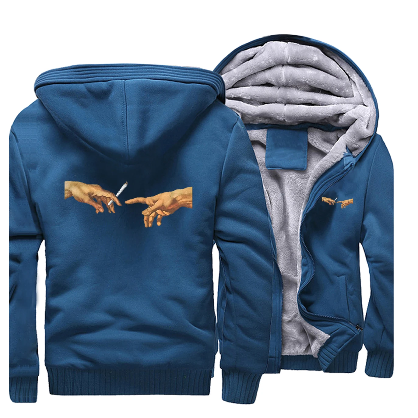 

New Printing Mens Jacket MICHELANGELO Funny Warm Hoodie Men Casual Harajuku Male Coat Creative Personality Mens Stylish Clothing