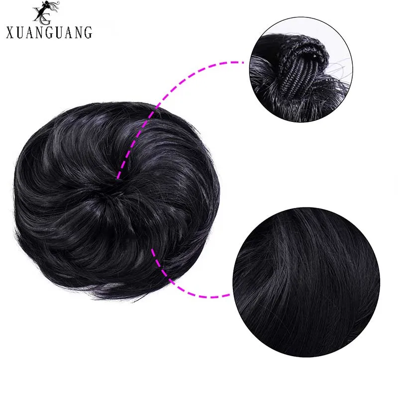 Синтетический гибкий парик для волос прямолинейный пончик эластичный аксессуар