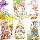 Картина по номерам FSBCGT, мультяшная маленькая девочка, рисунок на холсте, ручная роспись, картины по номерам, мультяшное искусство, подарок на день матери