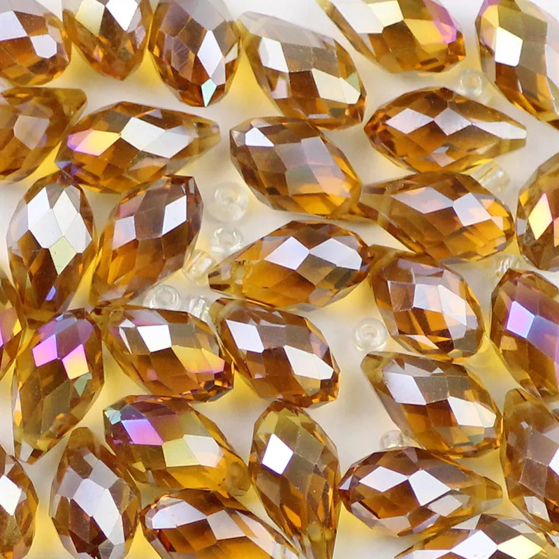 Украшения из австрийского кристалла Briolette Water droplets, в виде капель, 8*13мм, 30шт. Стеклянные подвески для изготовления украшений и браслетов DIY.