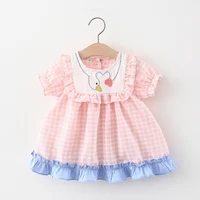 infant girls princess dresses summer 2021 fashion cartoon embroidered short sleeve cute clothes childrens dress clothing cotton