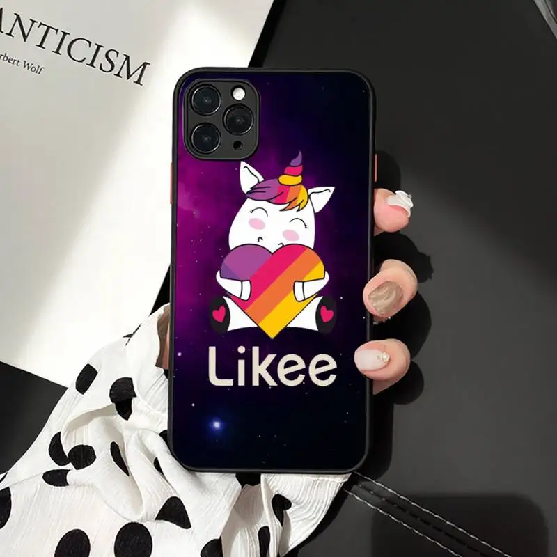 

Likee Funny cat bear love heart Phone Case Matte Transparent for iPhone 7 8 11 12 s mini pro X XS XR MAX Plus cover funda