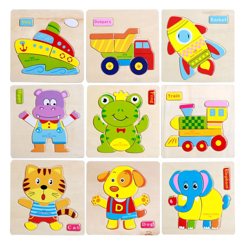 Деревянные пазлы с картиной (отправим случайные картины) для малыша детские