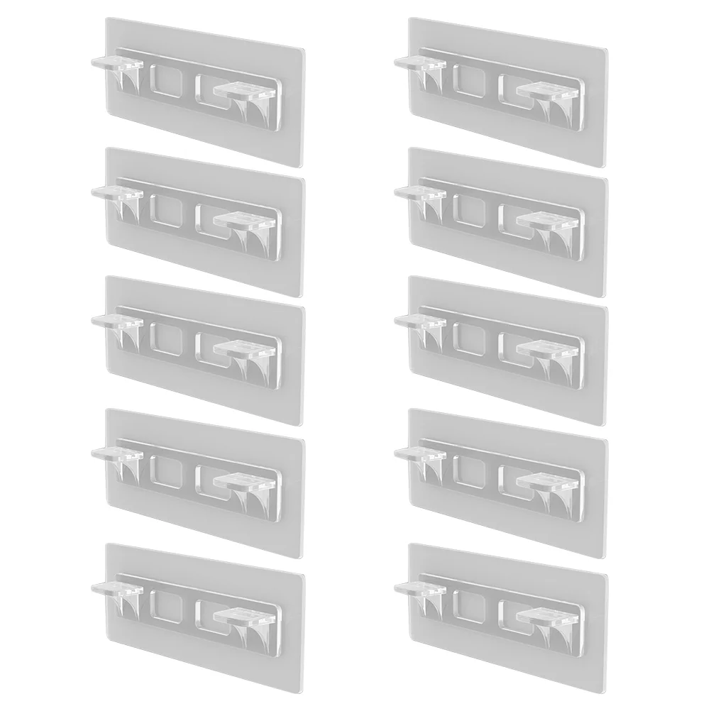 

10Pcs Adhesive Shelf Support Closet Partition Pin Transparent Shelf Brackets