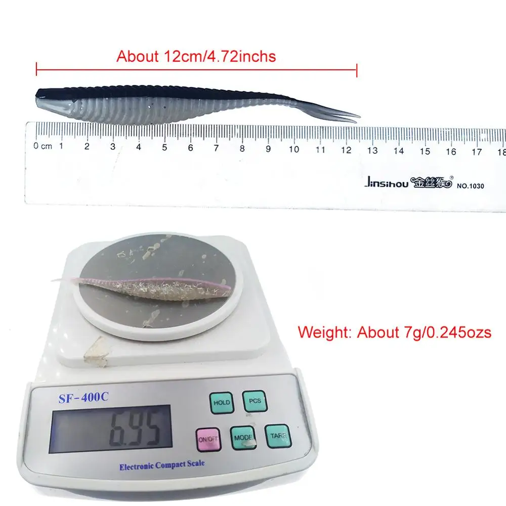 Мягкая приманка-воблер 12 см 7 г 5 шт. силиконовая приманка в виде гольяна вилка с