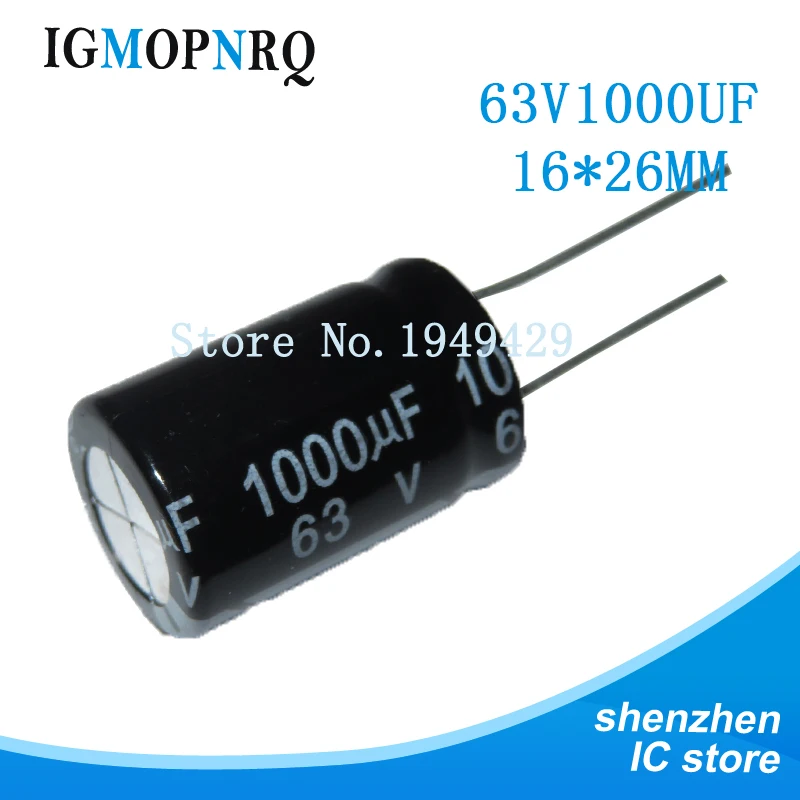 

Алюминиевый электролитический конденсатор, 63V1000UF, 16*26 мм, 10 шт./лот, электролитический конденсатор 63V 1000 мкФ