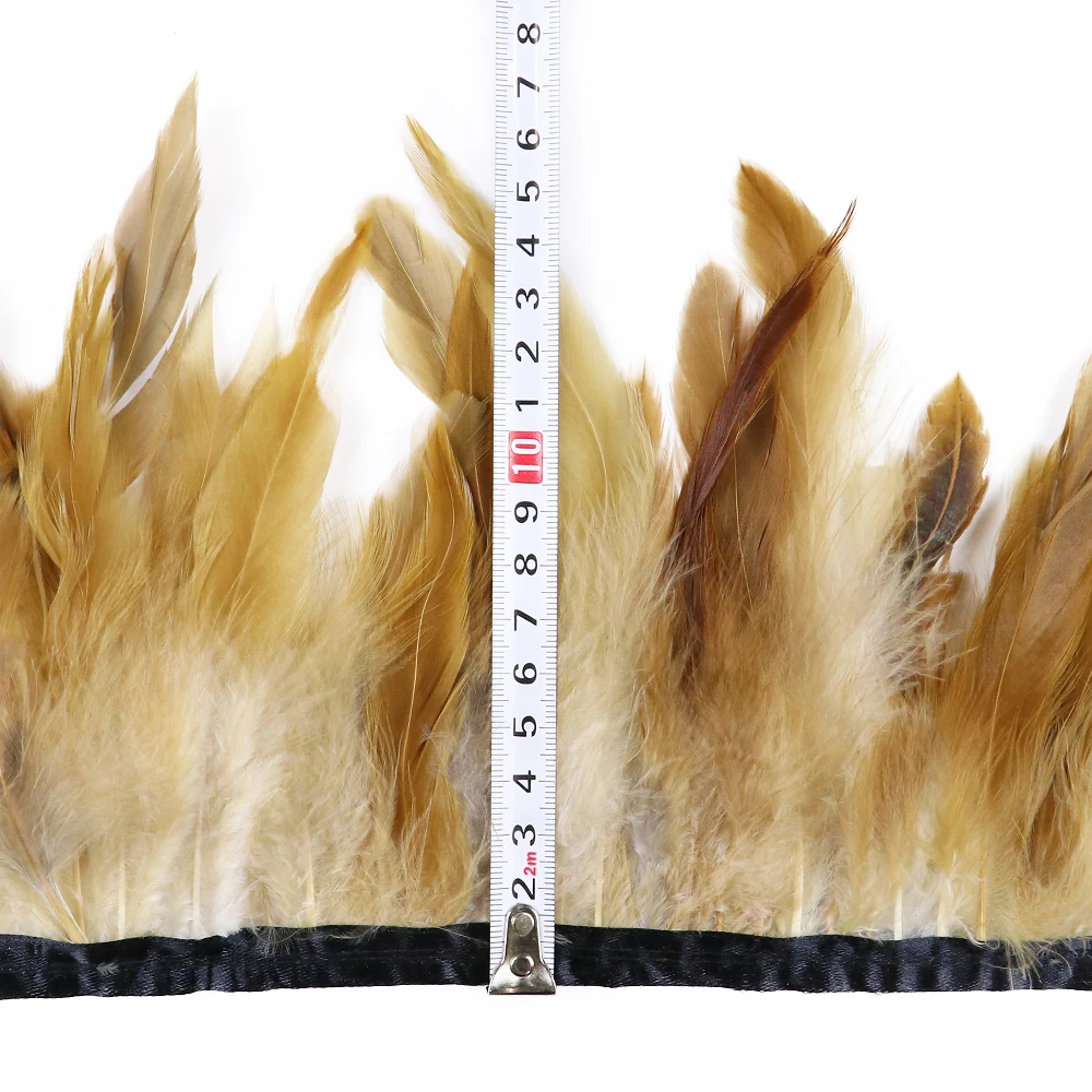 

5Meter Natural Rooster Feathers Trim 10-15CM Chicken Feather Ribbon For Crafts Wedding Dress Sewing Decoration Plumes Wholesale