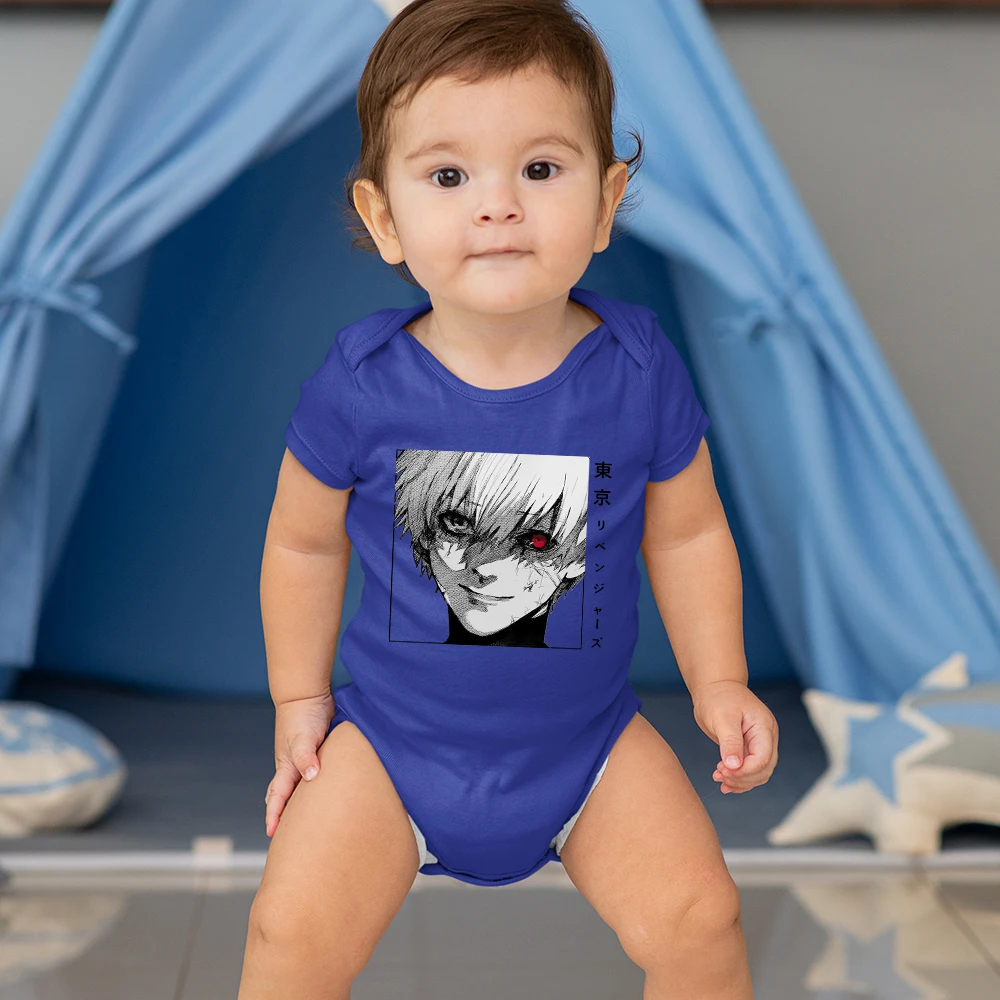 

Tokyo Ghoul Blue Jumpsuit Fashion 2022 New Hipster Anime Harajuku Ropa De Bebe 0-24 Month Boy Girl Clothes for Newborn Bodysuit
