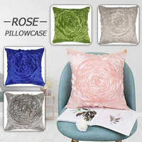 retro 3d roses flower embroidered cushion cover pillowcase wedding home decorative car sofa bed pillows case
