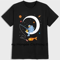 2021 new arrivals astronaut fishing women original and vintage fashion personalized 100 cotton graphic t shirts