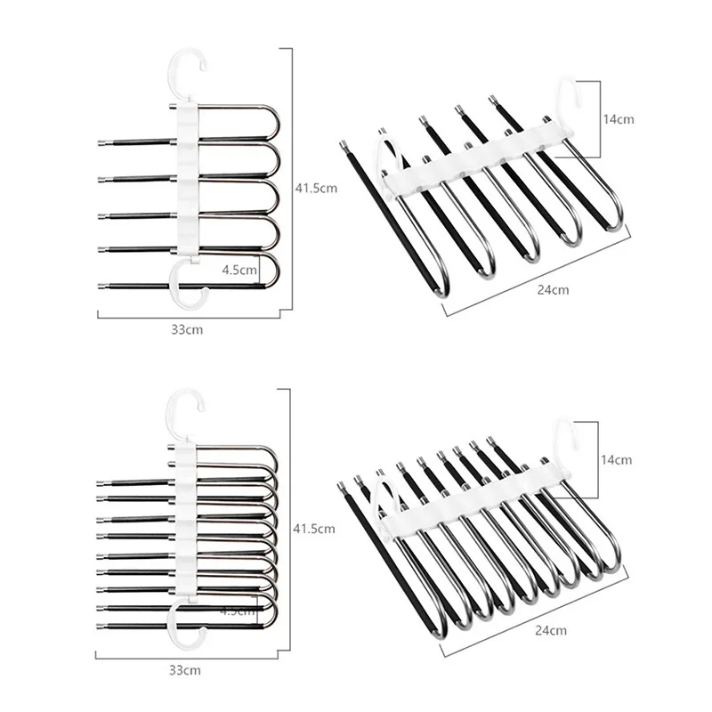 

Pants Rack Multifunctional Stainless Steel Folding Hanger Pants Storage Multi-layer Stretch Pants Rack Household Hangers