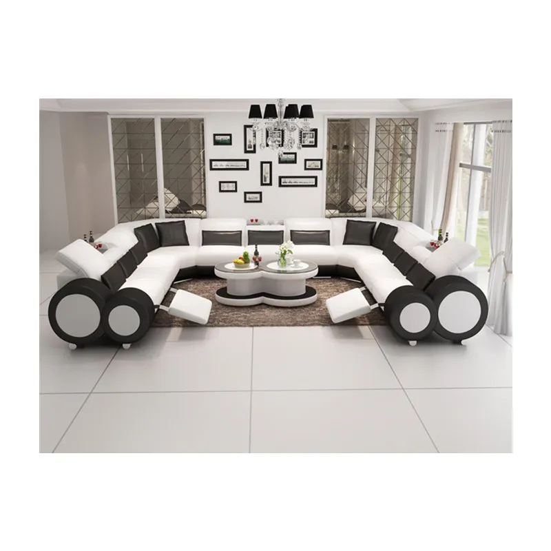 Кожаный диван u-образной формы для гостиной в современном стиле 2019 | Мебель