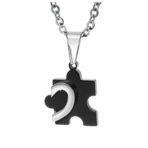 Кулон в виде сердца из титановой нержавеющей стали 2 цвета|pendants for couples|heart pendanttwo