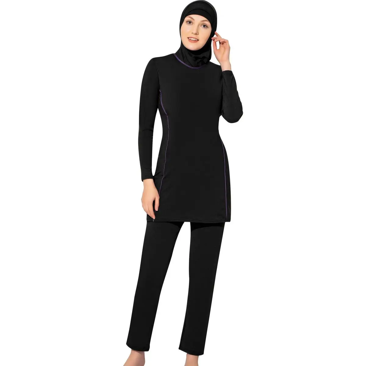 

Argisa 7550 Long-Sleeve Solid Color Flexible Full Burkini Muslim Swimwear 36-60 Plus Size Hijab Islamic Swimsuit Fashion Turkey
