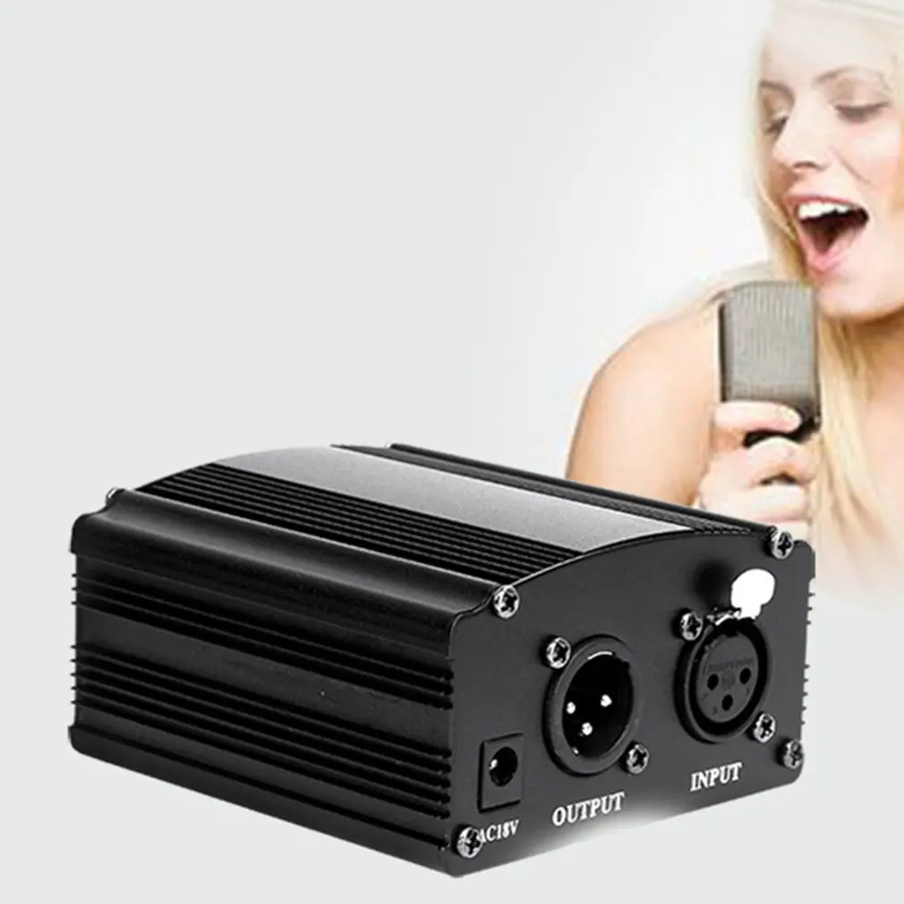 Оптовый микрофон 1-канальный фантомный источник питания 48 В + адаптер вилка AU US EU