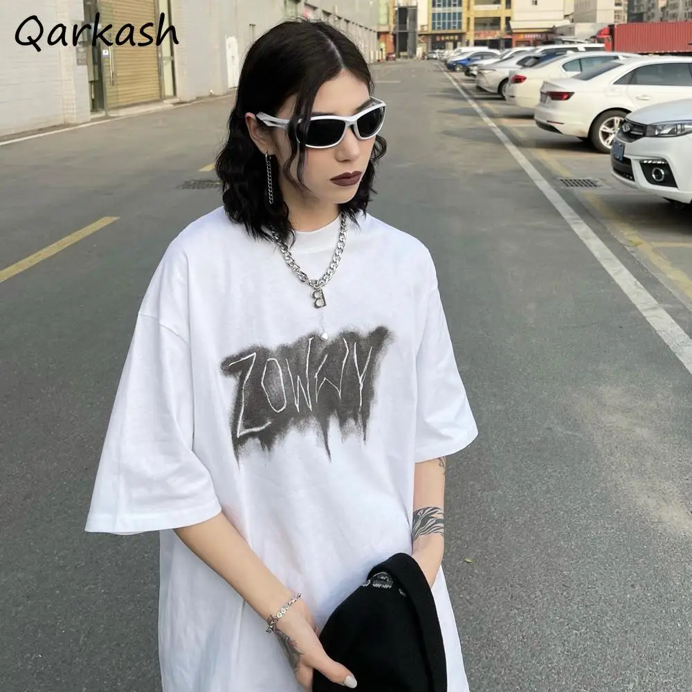 

T-shirts Women Retro Street Style Letter Stylish Loose Aesthetic Popular Unisex Chic Summer Daily Simple College Mujer Hipster