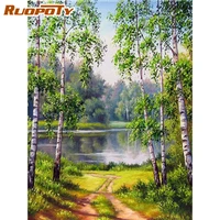 ruopoty 60x75cm frame paint by number for adults forest landscape acrylic paint on canvas coloring by numbers for home decors