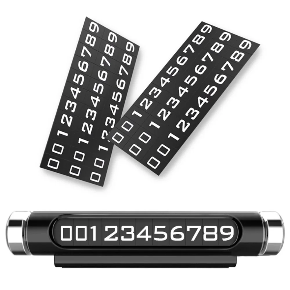 

Car Temporary Parking Card Luminous Rotatable Creative Phone Number Plate Universal for All Cars Accessories