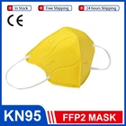 Разноцветные Детские маски KN95, 5 слоев, детские маски FFP2, закрывающие рот маски KN95, детские маски, защитный респиратор