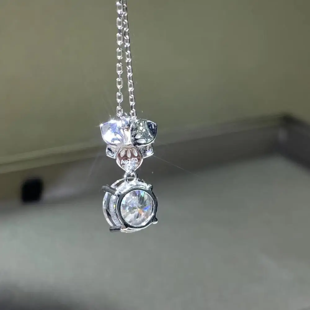 Kkmall магазин круглые серебряные Moissanite Подвески 3.00ct D VVS Роскошные Weding подвески для