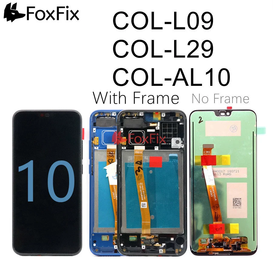 FoxFix ЖК дисплей для Huawei Honor 10 COL L09 L29 сенсорного экрана с цифровой рамкой +