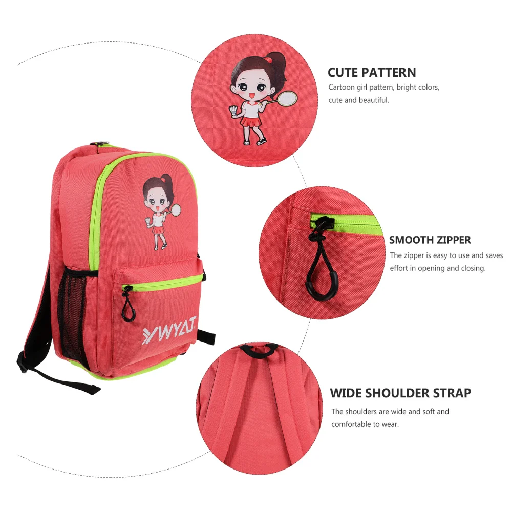 

1pc Girls Tennis Bag with Shoe Compartment Badminton Backpack for Children