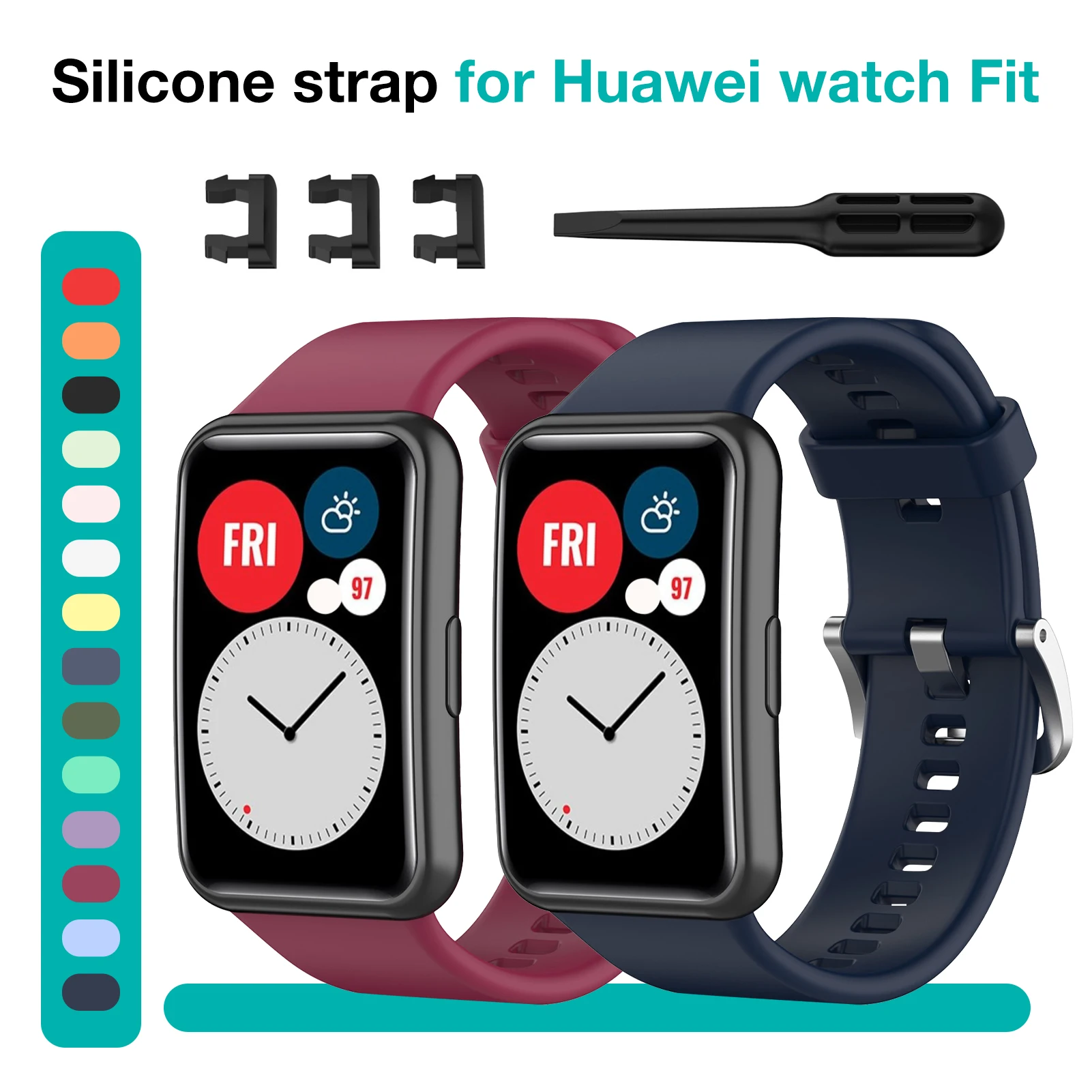 

Wrist Strap For Huawei Watch Fit Accessories Replacement Smart Watch Silicone Watch Wristband For Huawei Fit Bracelet Strap