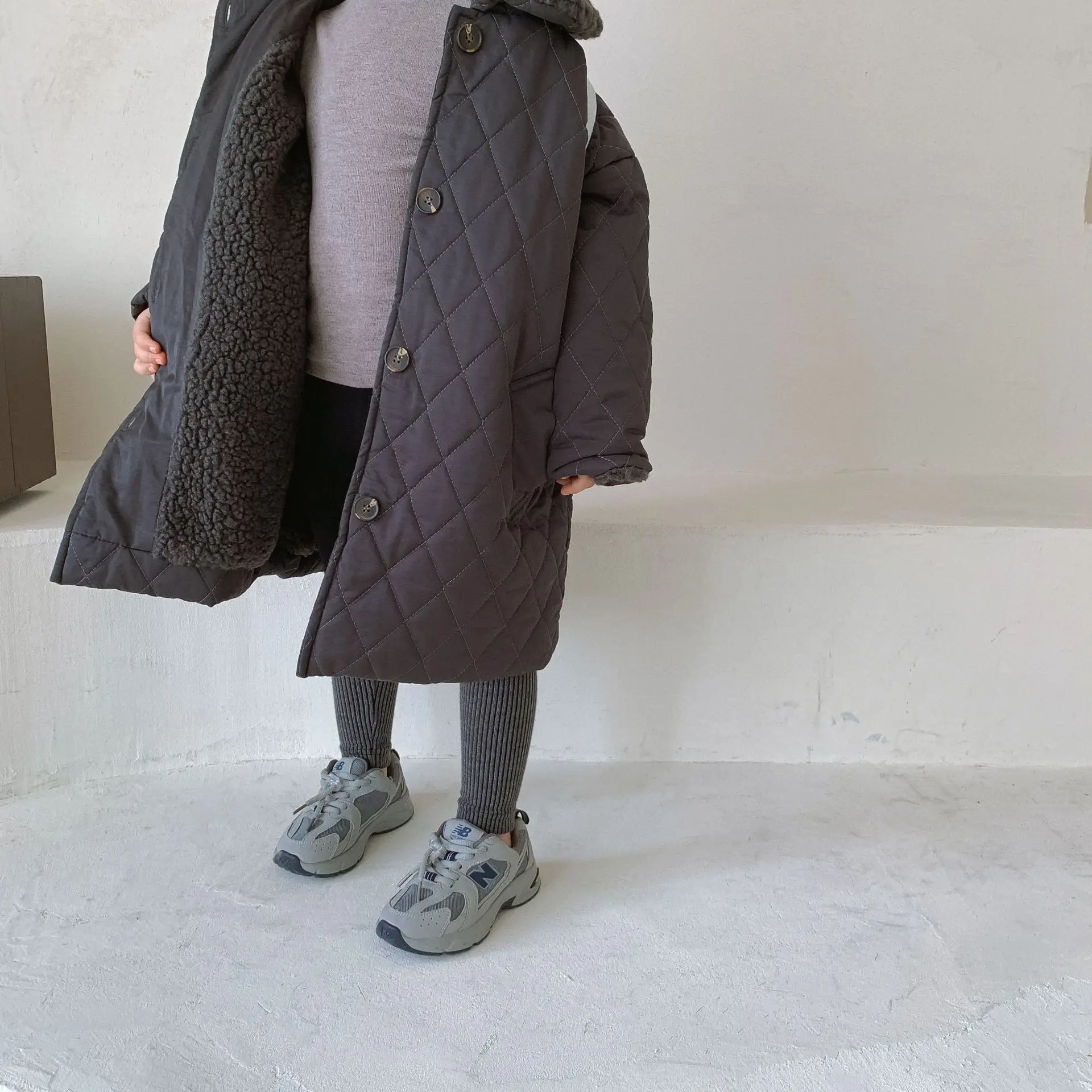 

Детская однобортная парка с отложным воротником, из хлопка