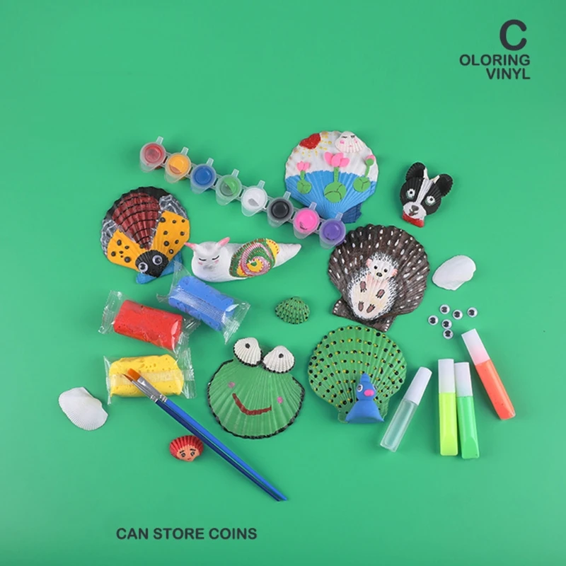 

1PC Creative DIY Handcrafts Hand Painting Set for Toddlers Arts and Crafts Toys Educational Preschool Shell Painting Kit