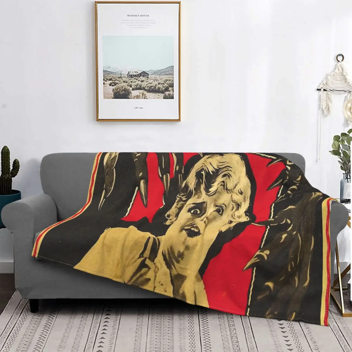 

Manta con capucha para cama, colcha de película de terror, Retro, Vintage, 106