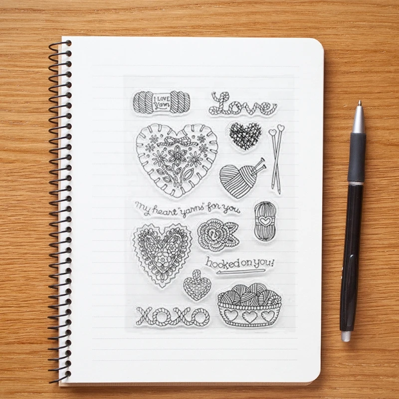 

C90D Heart Weave Silicone Clear Seal Stamp DIY Scrapbooking Embossing Photo Album Decorative